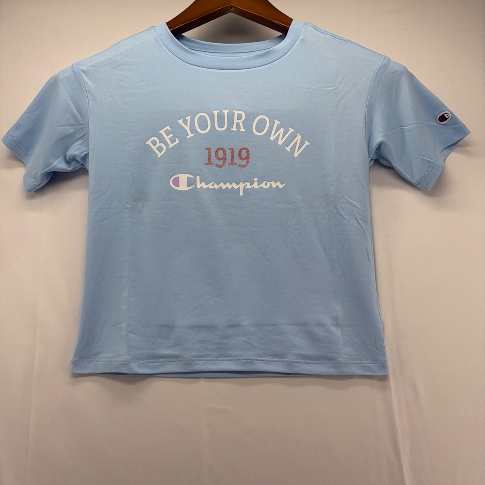 Champion Girls Dutch Blue Active Tee Be Your Own 1919 Shirt S 6/6X C816SK4338